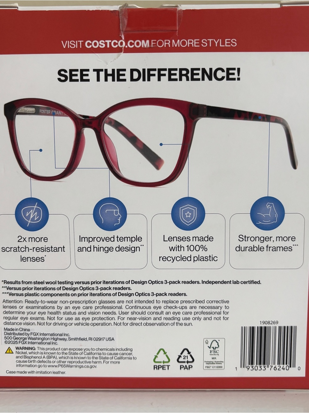 Foster Grant 811 Cateye Reading Glasses 3 Pack +3.00 Lens Strength NEW Open Box - Picture 3 of 7